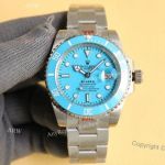 Copy Rolex Blaken Submariner Baby Blue 904L Stainless Steel Case Citizen Watch